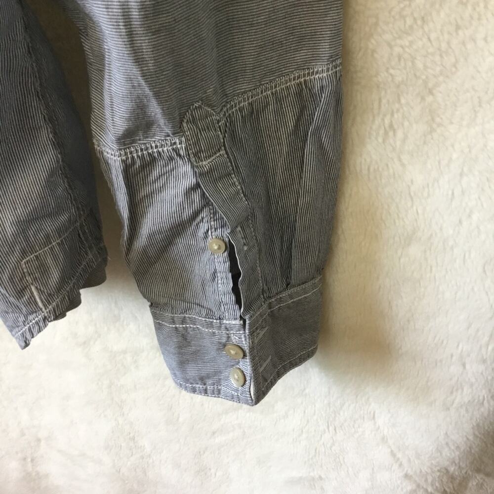 DKNY Jeans Blue Striped Button-Up Shirt - Picture 11 of 14